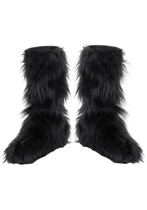Black Furry Boot Covers for Kids Main image