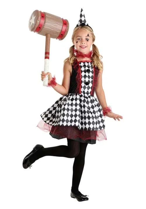 Burgundy Harlequin Costume for Girls Main image