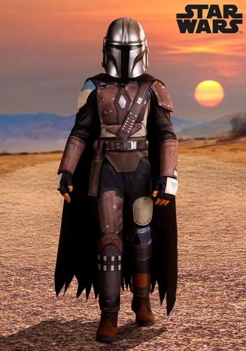 Boy's Deluxe Star Wars Din Djarin Season 1 Mandalorian Costume Main image