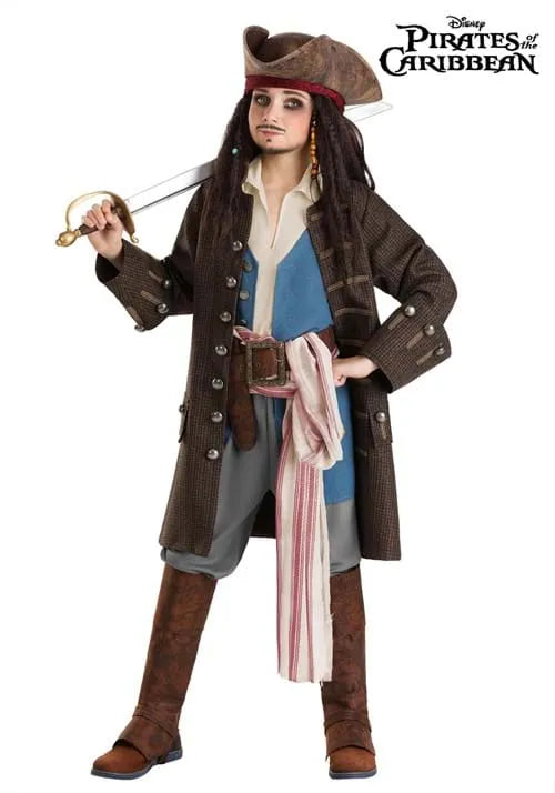 Boy's Premium Jack Sparrow Pirate Costume Main image