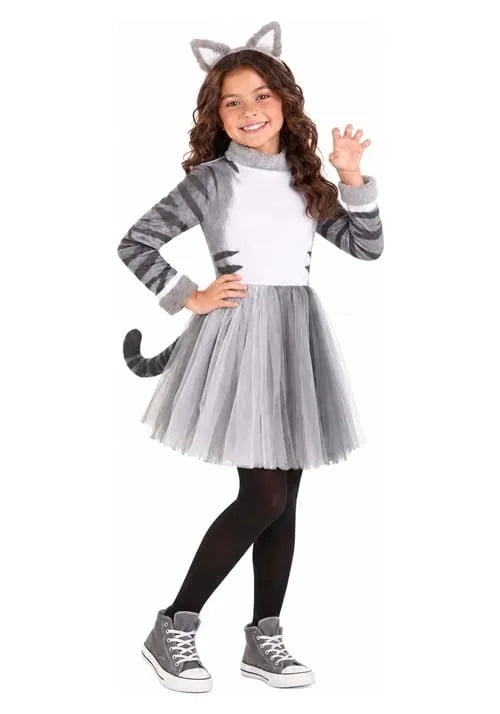 Girl's Tabby Cat Costume Dress