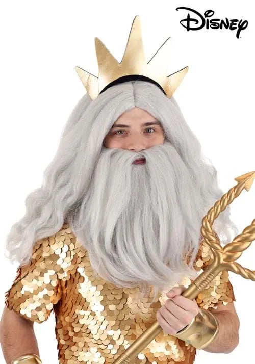 Disney King Triton Beard and Wig Accessory Costume Kit
