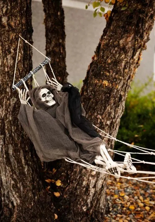 64-Inch Lazy Bones Hammock Reaper Halloween Decoration