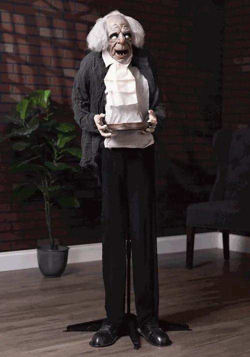 5FT Old Man Butler Greeting Animatronic Decoration - Scream Saver Main image