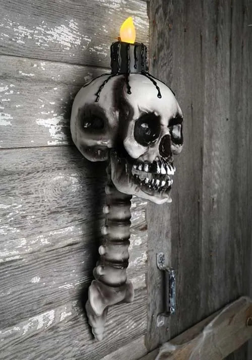 23-Inch Light Up Skull Torch Decoration