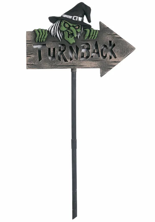28-Inch Light Up Witchy Warning Sign Decoration Main image