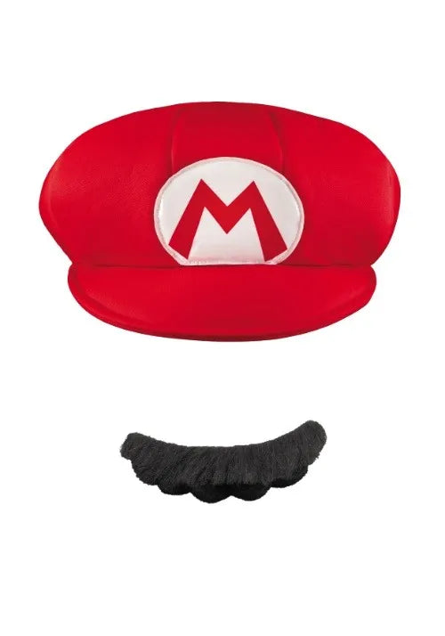 Adult Super Mario Bros. Mario Hat and Mustache Costume Kit Main image