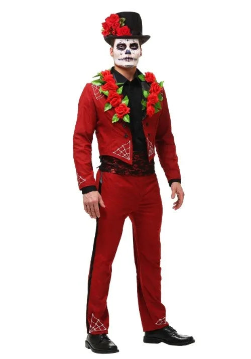 Adult Men's Plus Size Day of the Dead Costume Main image