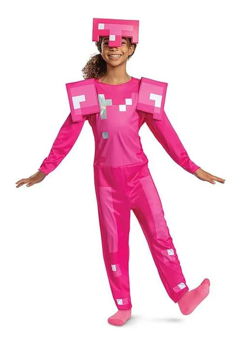 Girl's Minecraft Video Game Pink Armor Costume