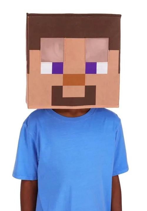 Adult Minecraft Steve Block Head Accessory Main image