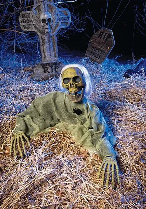 45-Inch Moss Skeleton Grave Breaker Decoration Main image