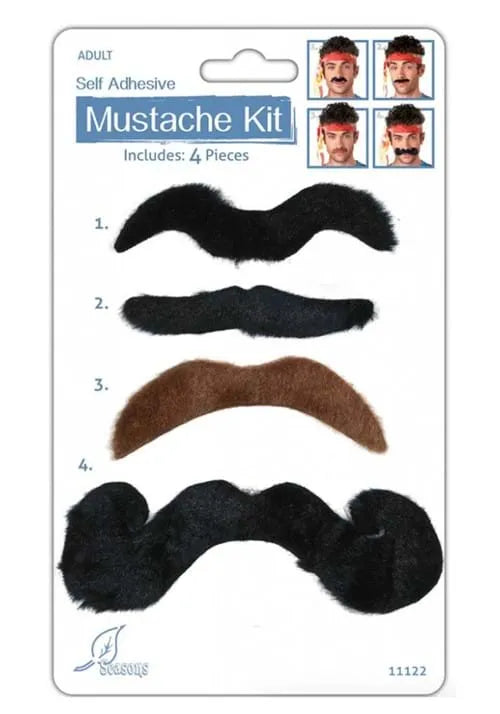 4 Piece Mustache Kit Main image