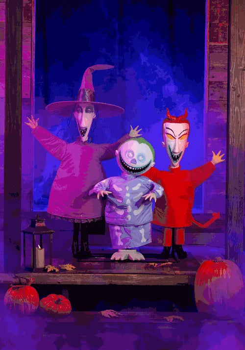 4FT Nightmare Before Christmas Animatronic Lock, Shock and Barrel Decoration Main image
