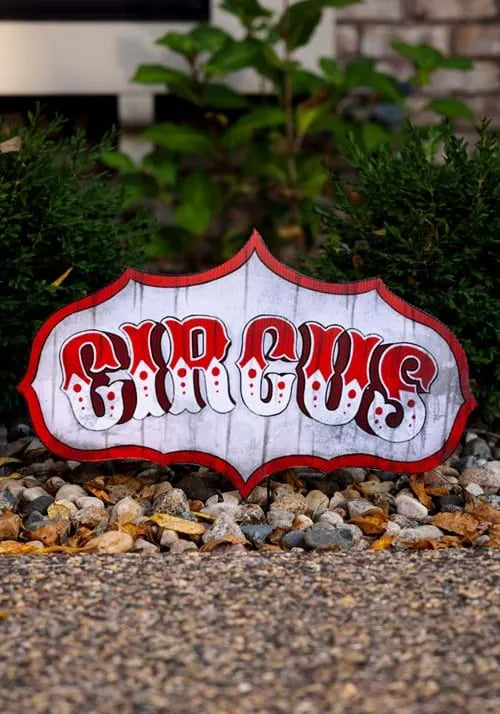 20-Inch Old Timey Circus Sign Halloween Decoration