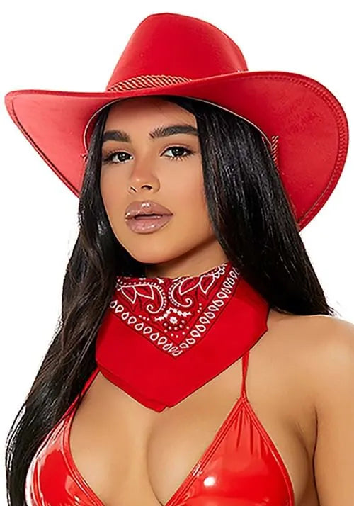 Adult Old Town Red Cowboy Costume Hat Main image
