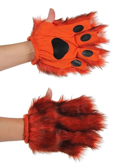 Adult Orange Fingerless Paws Main image