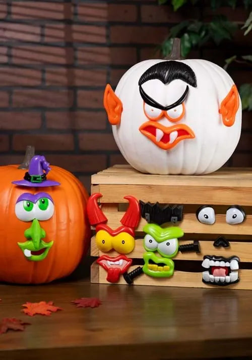 22 Piece Push In Pumpkin Face Parts Decoration Main image