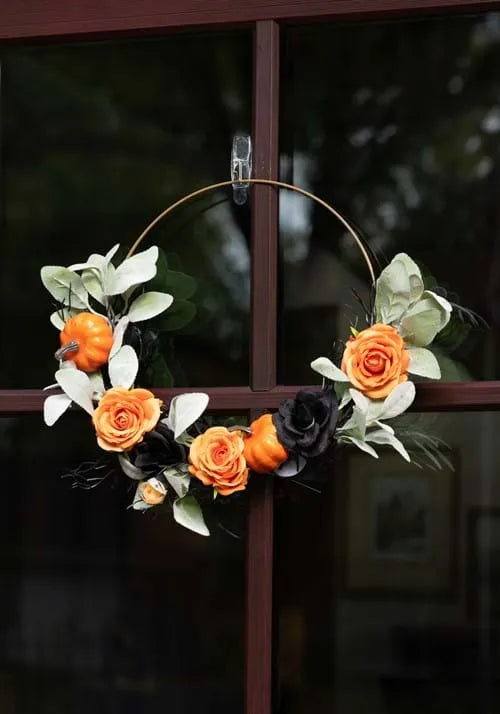 12-Inch Pumpkin Halloween Flower Wreath Decoration Main image