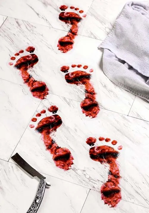 11-Inch White PVC Bloody Footprint Decoration Main image