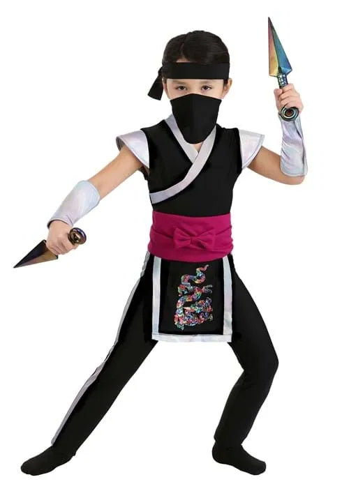 Girl's Toddler Rainbow Ninja Costume
