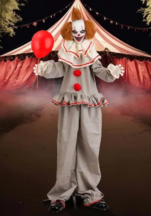 5.5FT Red Cent the Nightmare Clown Animated Decoration - Scream Saver
