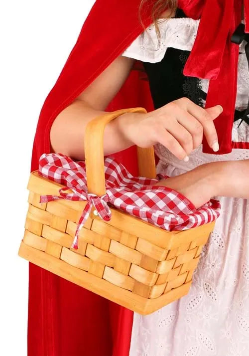 Gingham Wicker Basket Handbag