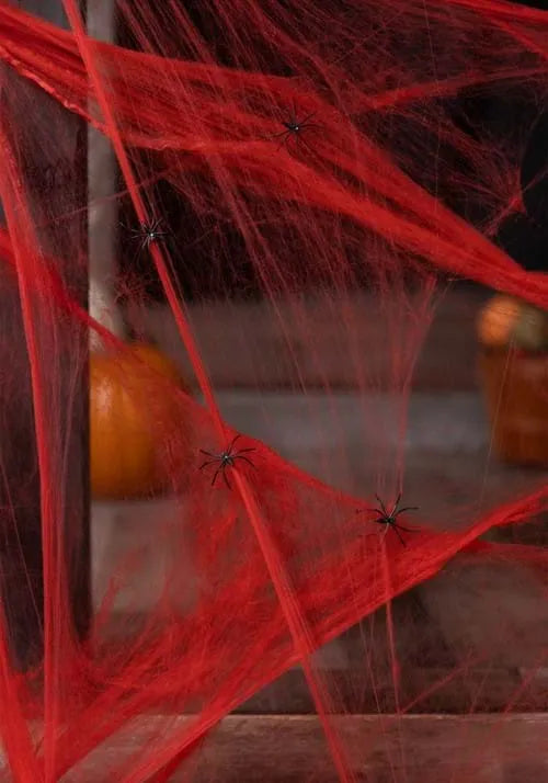 200 Square FT Red Spider Web Decoration