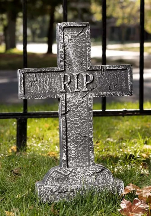 23-Inch RIP Cross Halloween Decoration Main image