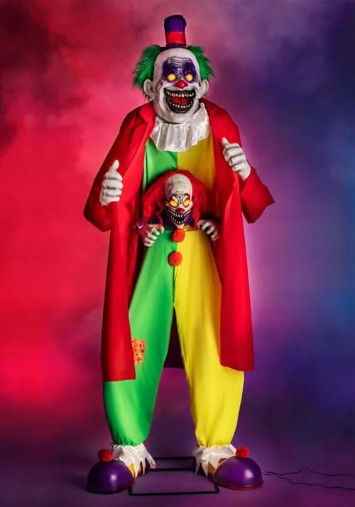6FT Animated Scary Surprise Evil Clown Decoration Main image