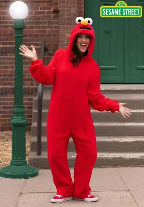 Adult Sesame Street Elmo Onesie Costume Main image