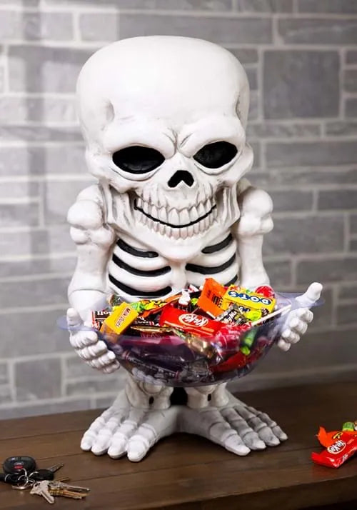 21-Inch Skeleton Candy Bowl Holder Decoration