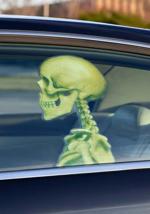 15-Inch Skeleton Window Cling Back Seat Driver Decoration