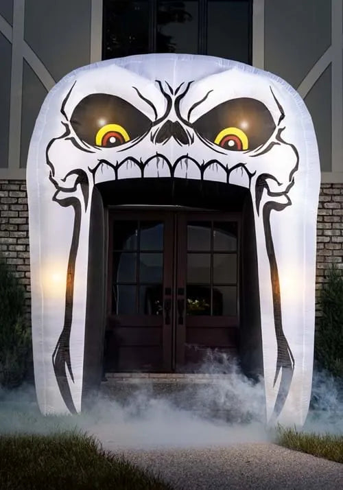 9.5FT Inflatable Light Up Skull Archway Decoration Main image