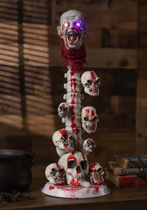 22-Inch Skull Pillar with Light Up Eyes Decoration Main image