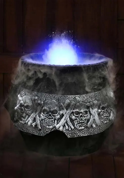 16-Inch Smoking Gothic Skull Cauldron Decoration Main image