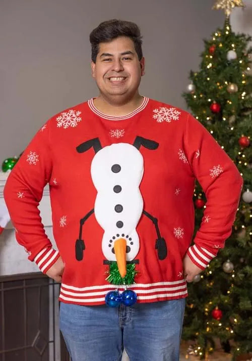 Adult Snowman Balls Ugly Christmas Sweater
