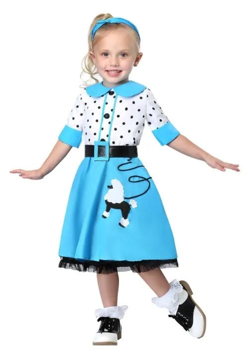 Girl's Sock Hop Cutie Toddler Costume Dress