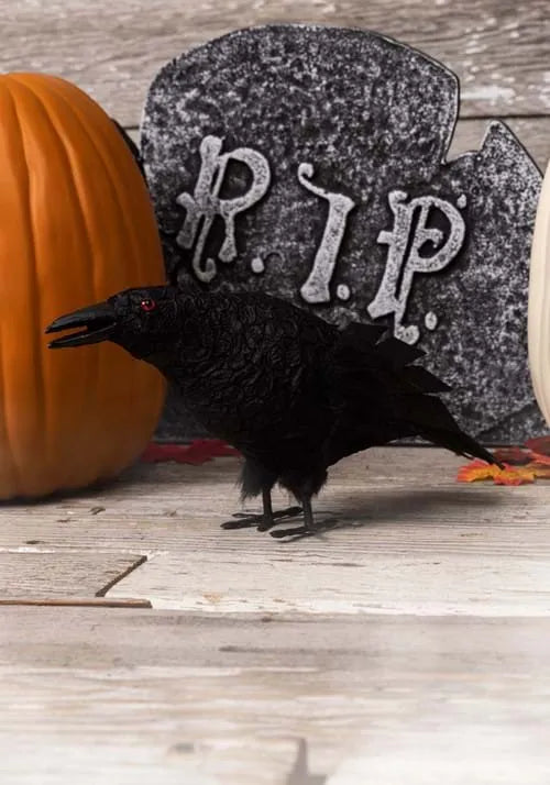 13-Inch Standing Black Crow Decoration Main image