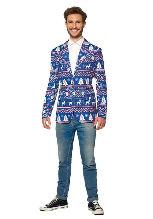 Adult Suitmeister Christmas Blue Nordic Blazer