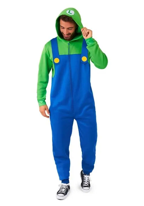 Adult Super Mario Bros. Luigi Costume Onesie
