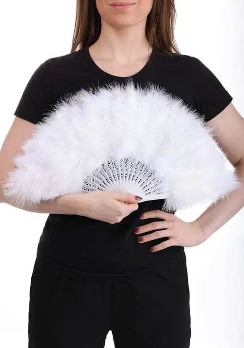 Classic White Feather Fan Accessory