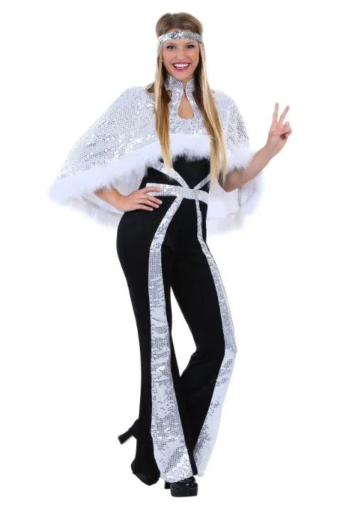 Dazzling Silver Disco Women's Costume