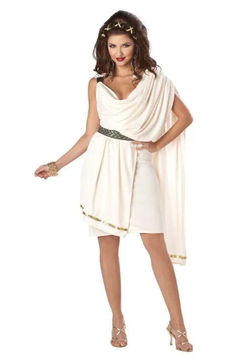 Deluxe White Toga Costume for Women