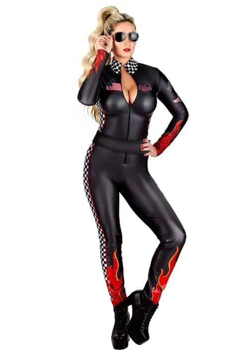 Fiery Race Car Driver Women's Costume